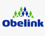 Obelink logo featuring bold blue text and a mountain peak of green and blue diamonds.